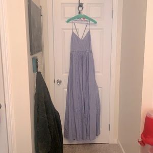 Jcrew cotton blue gingham maxi dress